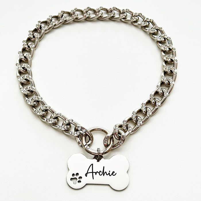 Lightweight Cuban Chain Link Dog Necklace Collar - DCN044