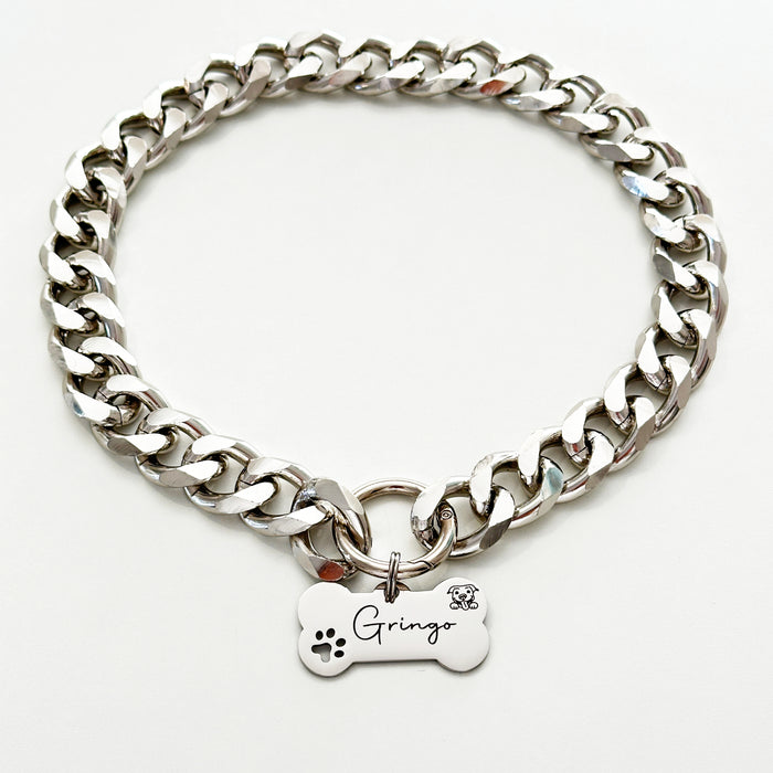 Lightweight Cuban Chain Link Dog Collar Necklace for Pet Non-tarnish Custom Australia - Gift for Dog Owner - DCN016-2