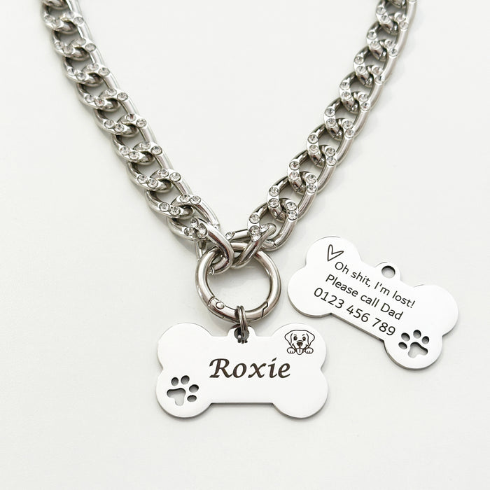 Cuban Chain Link Collar for Dog Lightweight Personalized - DCN049