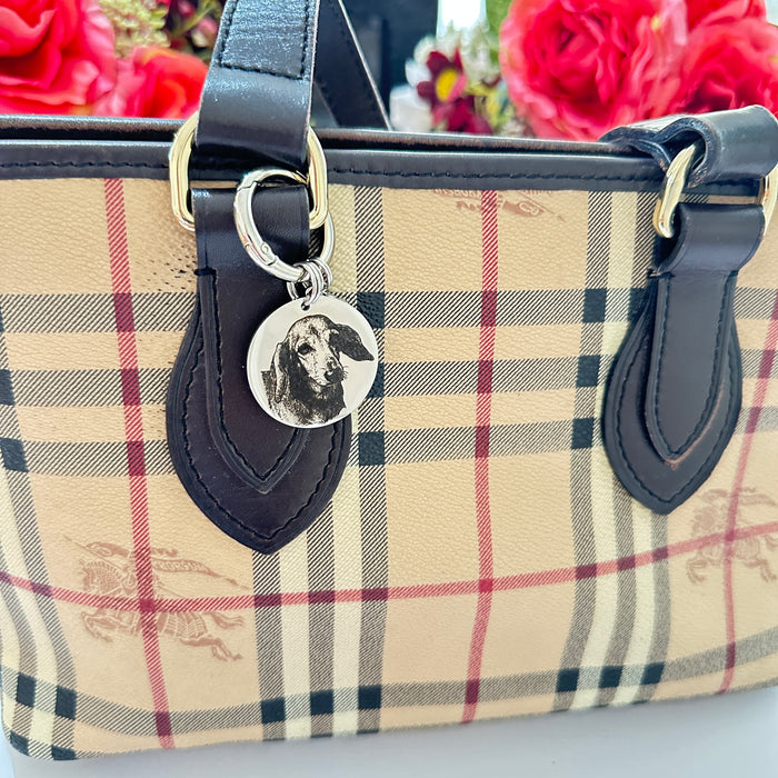 Pet Photo Memorial Keychain - Engraved Dog Cat  Portrait Keychain Stainless Steel - Silver Gold Rose Gold  Dog Remembrance Gift - KCD004