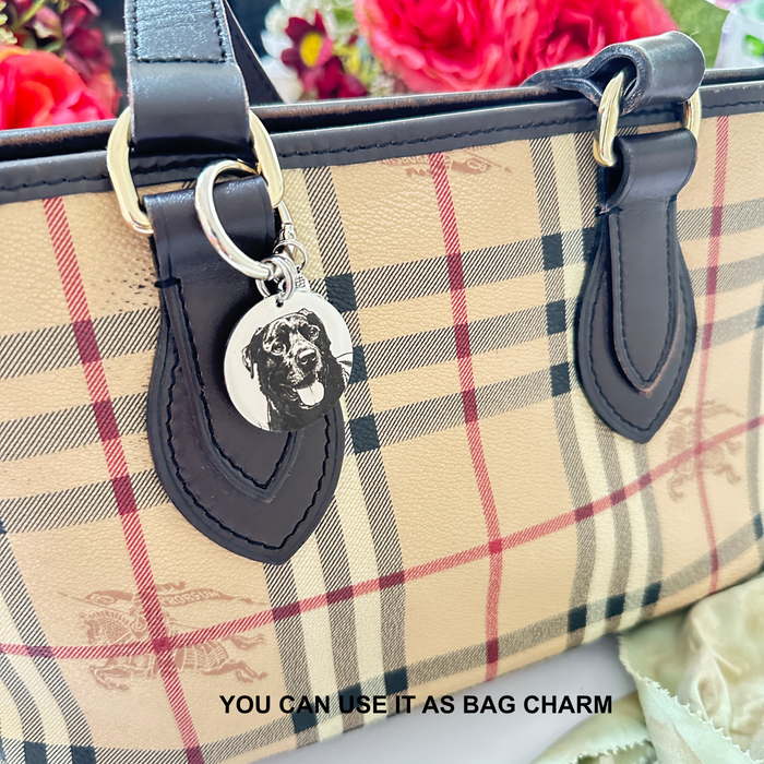 Personalised Pet Photo Keychain Engraved Stainless Steel - Dog Cat Loss Memorial Gift - KCD001