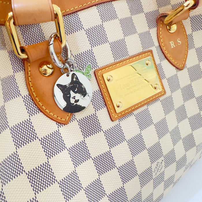 Engraved Pet Photo Keychain Personalized in Stainless Steel -  Pet Loss Memorial Gift - Cat Portrait Keyring - KCD005