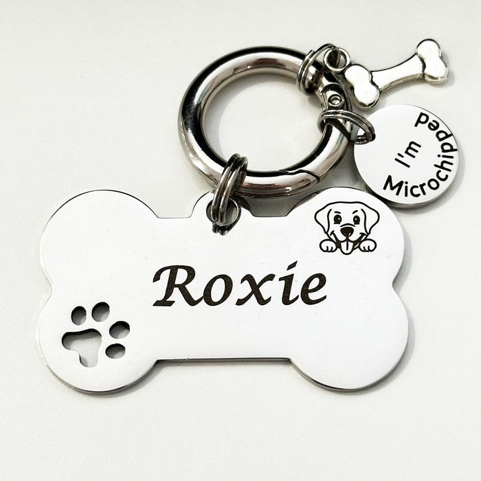 Dog Tags - Personalised Bone Shape Stainless Steel Dog Breed Pet ID Name Tag Australia - DT038