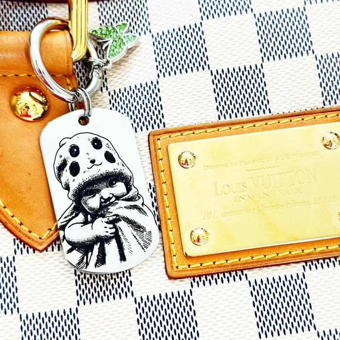 Personalised Photo Keychain Gold Silver – Custom Engraved Picture Keyring Stainless Steel Gift for Aunt or Uncle, Christmas Portrait Keepsake - KCD025