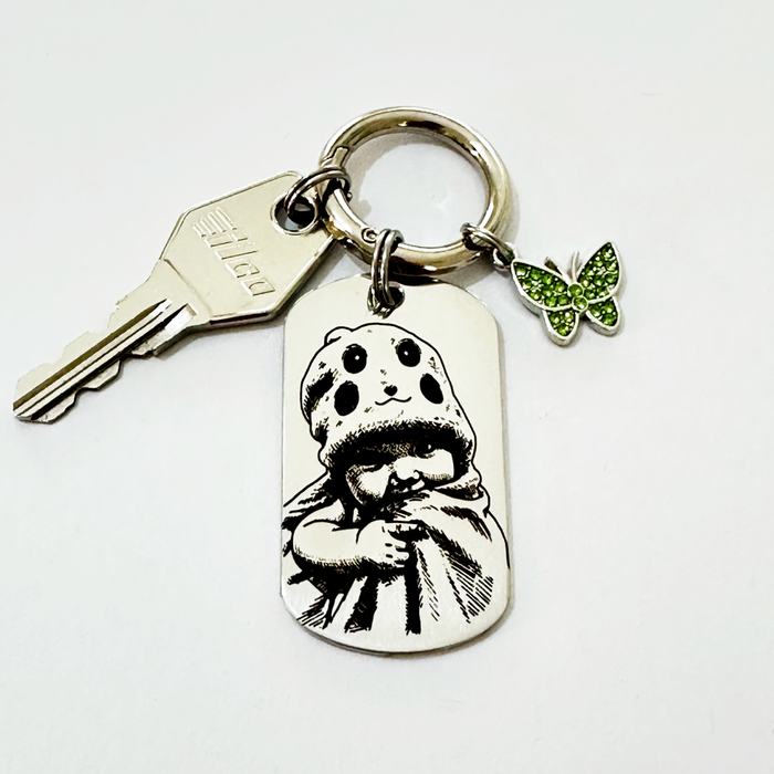 Personalized Drive Safe Dad Photo Keychain – Custom Engraved Gold Keepsake Gift - KCD028