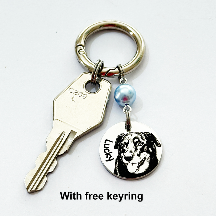Custom Cat Photo Bouquet Charm Engraved – Pet Memorial Wedding Bouquet Charm Keepsake Bride Gift - BC12