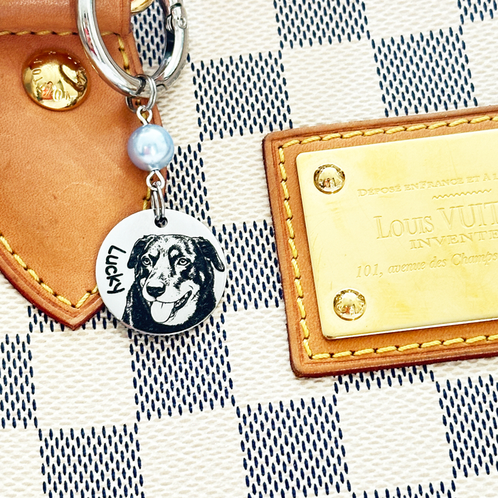 Custom Cat Photo Bouquet Charm Engraved – Pet Memorial Wedding Bouquet Charm Keepsake Bride Gift - BC12