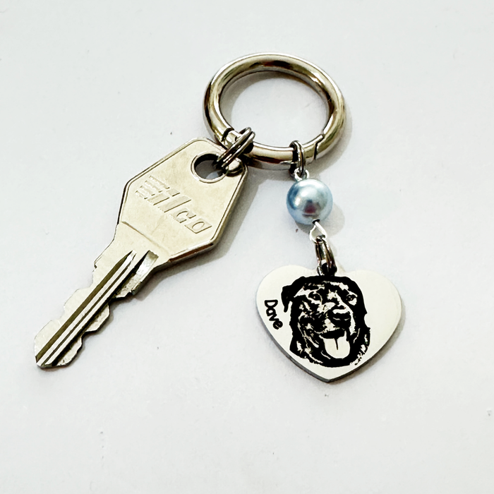 Custom Dog Photo Bouquet Charm, Engraved Pet Bouquet Charm, Bride Wedding Gift, Keepsake Wedding Charm, Dog Memorial Bouquet Charm - BC11