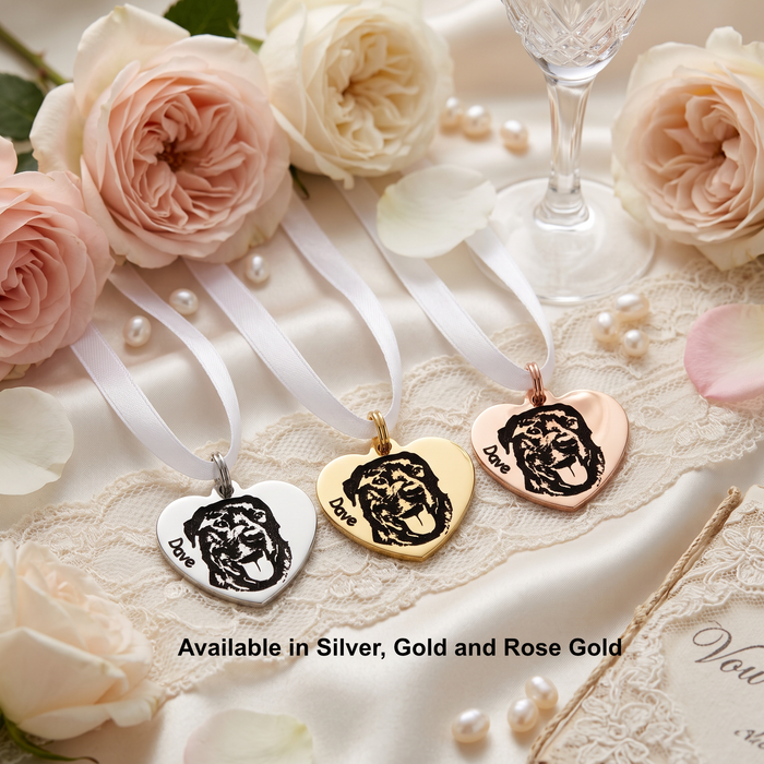 Personalised Cat Photo Bouquet Charm, Engraved Pet Bouquet Charm, Bride Wedding Gift, Keepsake Wedding Charm, Cat Memorial Bouquet Charm - BC13