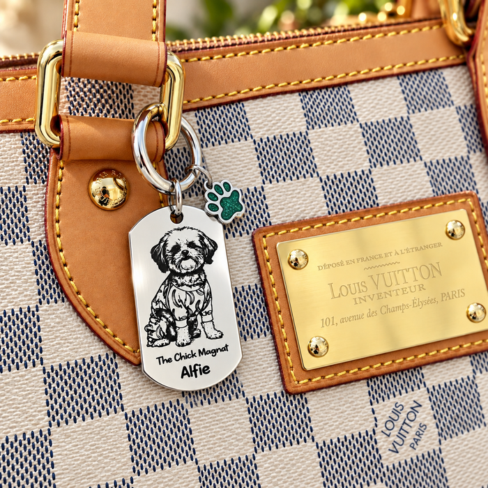 Personalised Dog Photo Keychain Engraved, Gift for Dog Owner, Dear Dad Dog Portrait Key Chain, Dog Mum Keyring, Funny Pet Key ring, Pet Keepsake Gift - KCD018