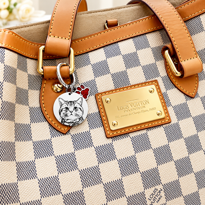 Personalized Pet Photo Keychain – Deep Engraved Stainless Steel Cat & Dog Portrait Keyring, Custom Pet Memorial Gift - KCD011