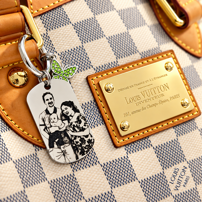Personalized Portrait Drive Safe Dad Keyring Engraved, Custom Photo Key Chain Gold, Keepsake Keychain, Gift for Dad, Father's Gift - KCD027