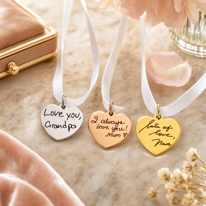 Bridal Bouquet Charm Engraved with Actual Handwriting/Wedding Keepsake Charm/Remembrance Bride Gift/Custom Memorial Bridal Bouquet Charm Gold Silver Rose Gold- BC08