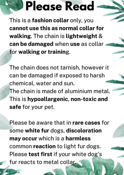 Lightweight Chain Dog Collar with Dog ID Tag, Personalized Cuban Chain Link  Dog Collar, Custom Dog Necklace for Dog, Dog Gift, Pet Jewelry - DCN106