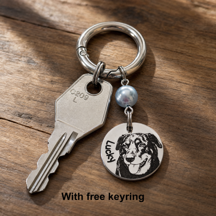 Custom Cat Photo Bouquet Charm Engraved – Pet Memorial Wedding Bouquet Charm Keepsake Bride Gift - BC12