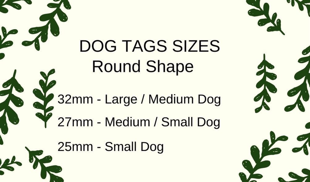 Dog Tags - Durable Engraved Dog ID Tag Round with Font Selection - Metal Pet Tags -  DT008-1