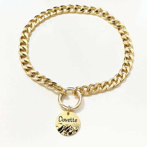Lightweight Custom Dog Chain Collar with Dog Tag, Personalized Dog Necklace for Dog, Cuban Chain Dog Collar, Cute Fashion Necklace for Dog