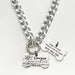 Custom Dog Chain Collar with Dog Tag, Lightweight Chain Link Collar Necklace for Small to Large Dog Silver Gold, Personalised Dog Necklace