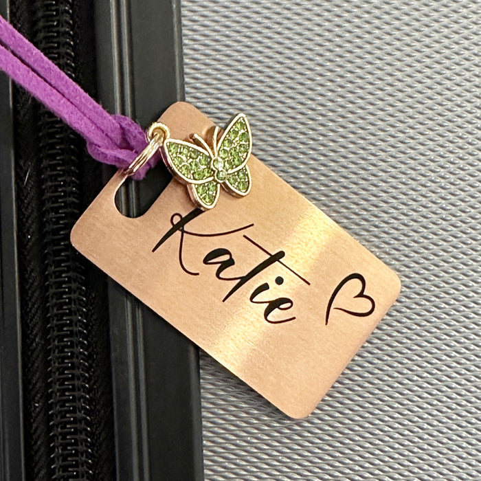 Personalized Engraved Luggage Tag, Stainless Steel Suitcase Bag, Durable School Bag Name Tag, Custom Travel Gift, Unique Luggage Tag