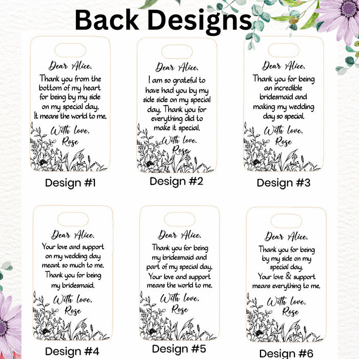 Personalised Thank You Gift for Bridesmaid Maid of Honor, Brides Gift to Bridesmaids, Custom Travel Luggage Tag, Unique Gift for Bridesmaids