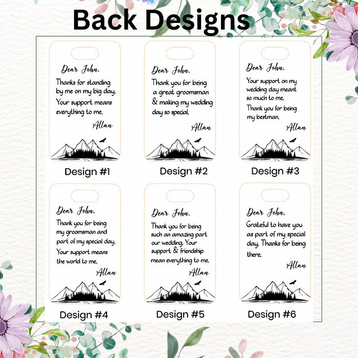 Personalised Thank You Gift for Groomsmen Bestman, Grooms Gift to Groomsmen, Custom Travel Luggage Tag, Unique Gift for Groomsmen