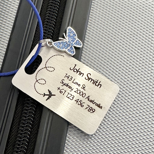 Luggage Tag Personalised, Custom Luggage Tag Engraved Stainless Steel, Suitcase Name Tag, School Bag Name Tag, Gift for Travellers,