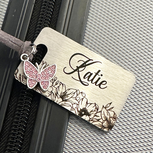 Luggage Tag Personalized, Custom Suitcase Name Tag Stainless Steel, Engraved Luggage Tag, Personalised Travel Luggage Tag, Metal Bag ID Tag