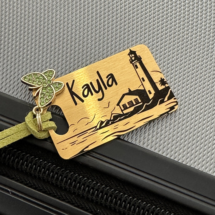 Personalized Engraved Luggage Tag Stainless Steel, Custom Travel Gifts, Bridesmaids Gift, Name Tag for Suitcase Backpack School Bag