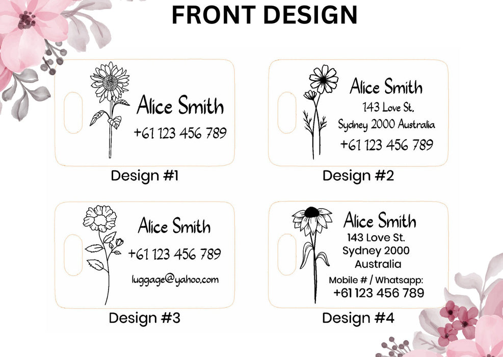 Luggage Tag Personalized, Custom Luggage Tag Engraved Stainless Steel, Suitcase Name Tag, School Bag Name Tag, Gift for Travellers