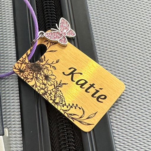 Luggage Tag Personalized, Suitcase ID Name Tag Stainless Steel, Personalised Bag Name Tag, Travel Luggage Tag, School Bag ID Tag