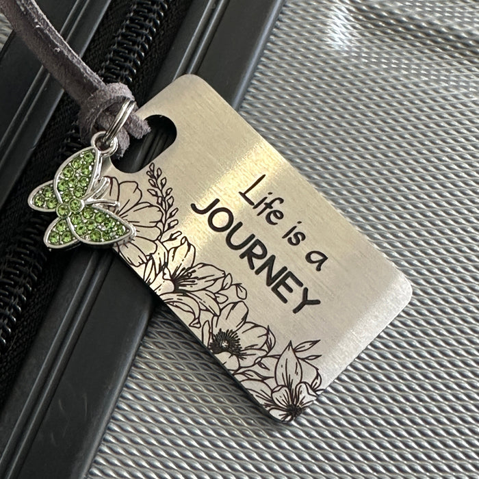 Personalised Luggage Tag Stainless Steel, Engraved Custom Suitcase Name Tag, Personalized Bag ID Tag, Stylish Luggage Tag, Gift for Travel