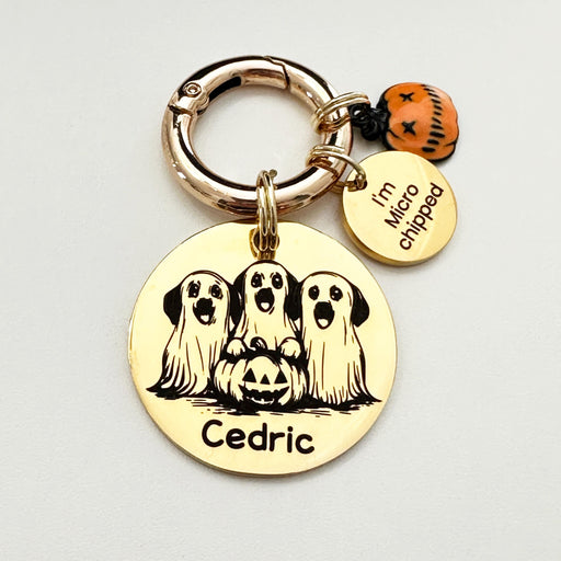 Dog Ghost Tags For Halloween, Personalised Cute Spooky Pet Tag for Dog, Halloween Gift for Dog, Custom Scary Dog Tag, Trick or Treat Dog Tag