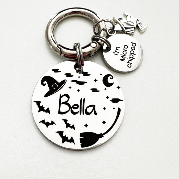 Custom Holloween Dog Tag Engraved, Personalized Spooky Dog ID Tag, Stainless Steel Dog Tag, Cute Halloween Puppy Pet Tags, Halloween Gift