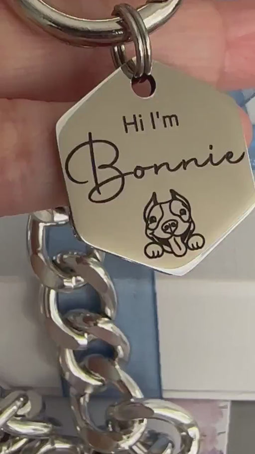 Dog Necklace for Dog, Lightweight Curb Chain Collar, Personalized Cuban Chain Dog Collar, Gift for Dog Mom, Custom Chain Pet Necklace