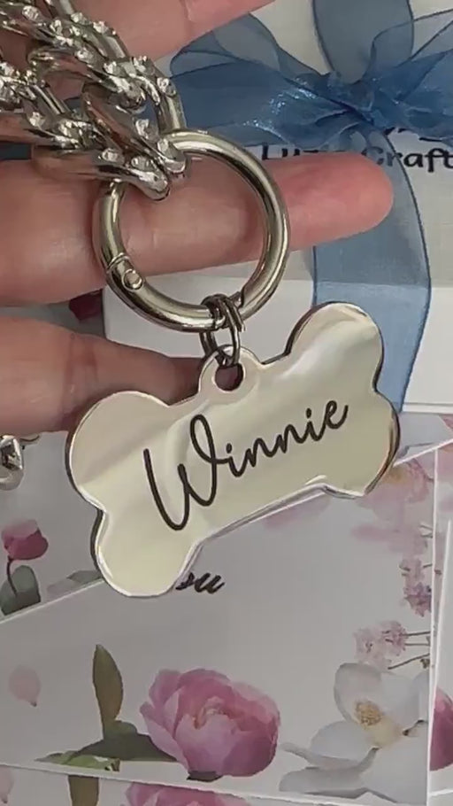 Dog Necklace for Dog Lightweight, Personalized Cuban Chain Link Dog Collar, Custom Vanity Necklace Gold, Gift for Dog Mom, Curb Chain Collar