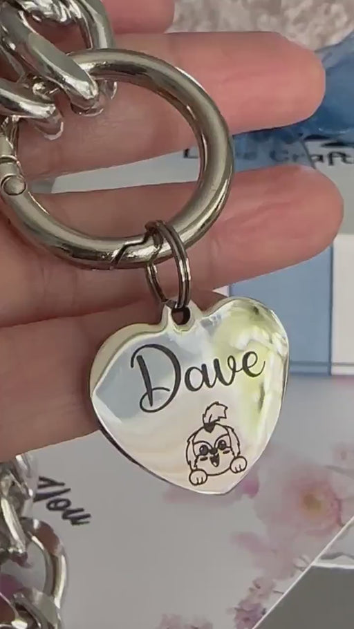 Personalized Chain Dog Collar Gold & Silver, Lightweight Cuban Chain Link Collar for Dog, Dog Necklace for Dog, Small Dog Collar with ID Tag