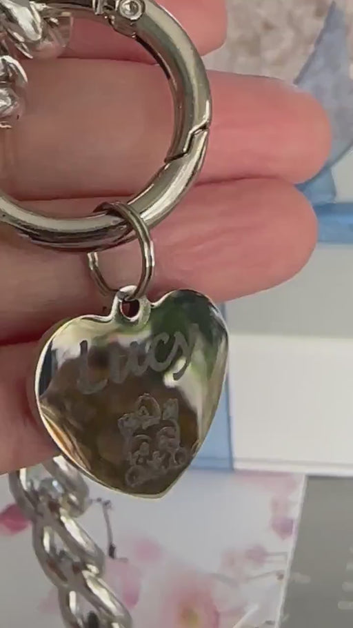 Lightweight Cuban Chain Link Collar for Dog, Personalized Gift to Dog Mom, Dog Necklace for Dog, Small Dog Collar with ID Tag Gold & Silver