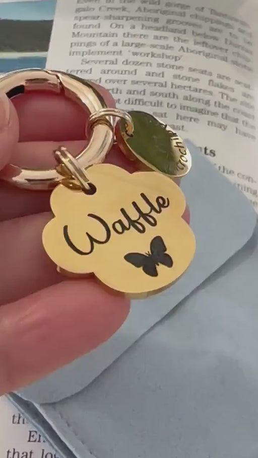 Cute Engraved Dog Name Tag with Microchipped Add-on, Personalized Dog ID Tag Stainless Steel, Pet Name Plate, Small Dog Tag, Gift for Dog