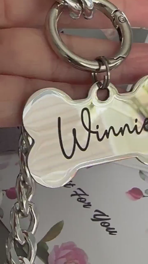 Personalized Dog Chain Collar, Lightweight Cuban Chain Link Pet Collar Necklace, Customized Dog Necklace for Dog in Silver and Gold, Dog Tag