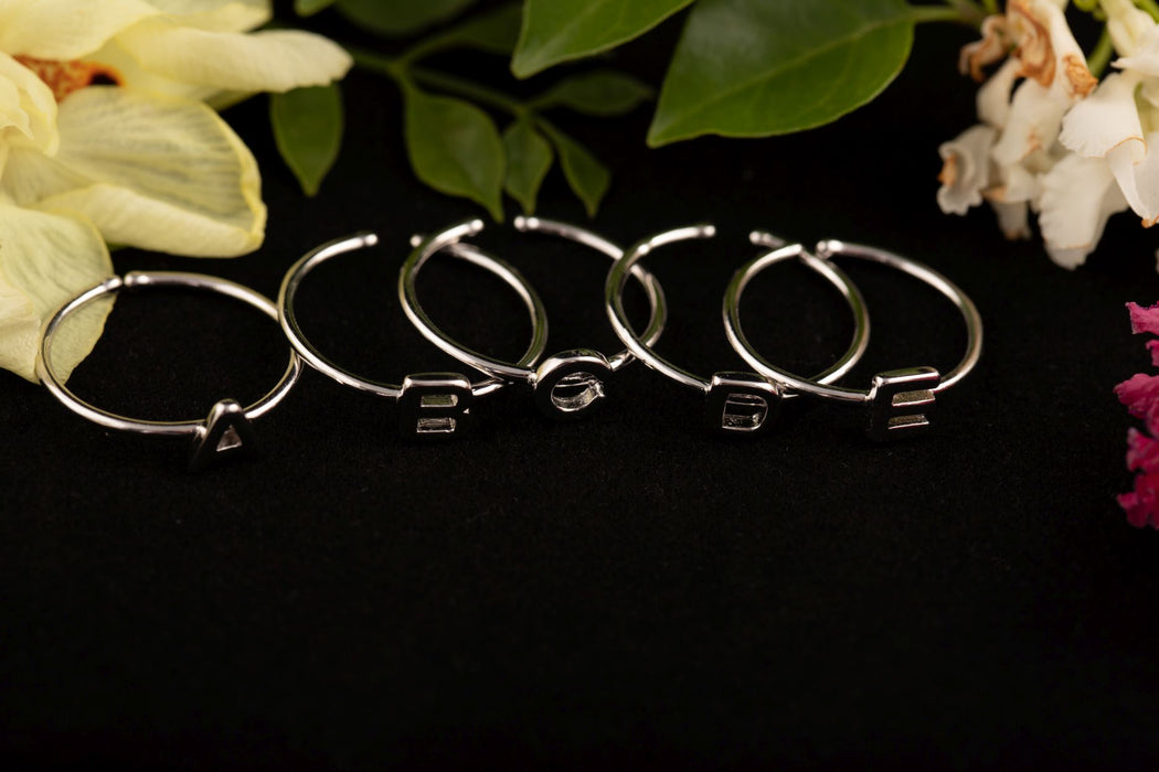 Ring - Letter Initial Ring 925 Sterling Silver Australia Gift for Women - E007