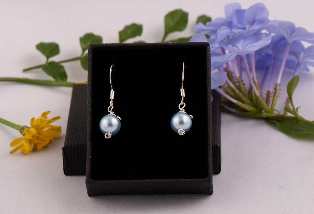 Dainty Pearl Earrings in Sterling Silver/Swarovski Pearl Earrings/Pearl Drop Earrings/June Birthstone Earrings/Crystal Pearl Drop Earrings