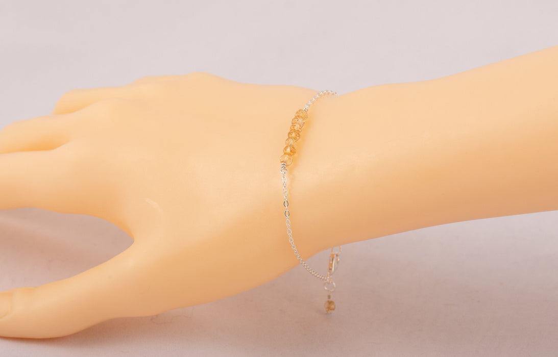 Natural Citrine Bracelet Sterling Silver/November Birthstone Bracelet/Dainty Citrine Bracelet/Prosperity Bracelet/Citrine Bracelet