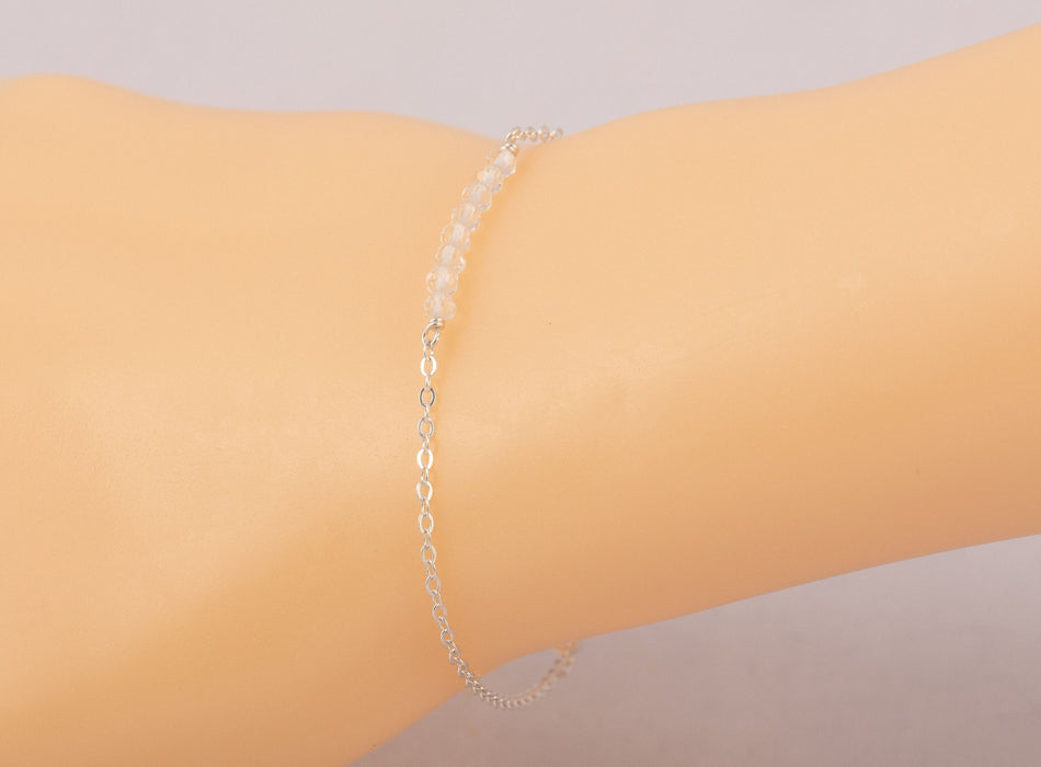 Clear Quartz Bracelet Sterling Silver Australia - B0164