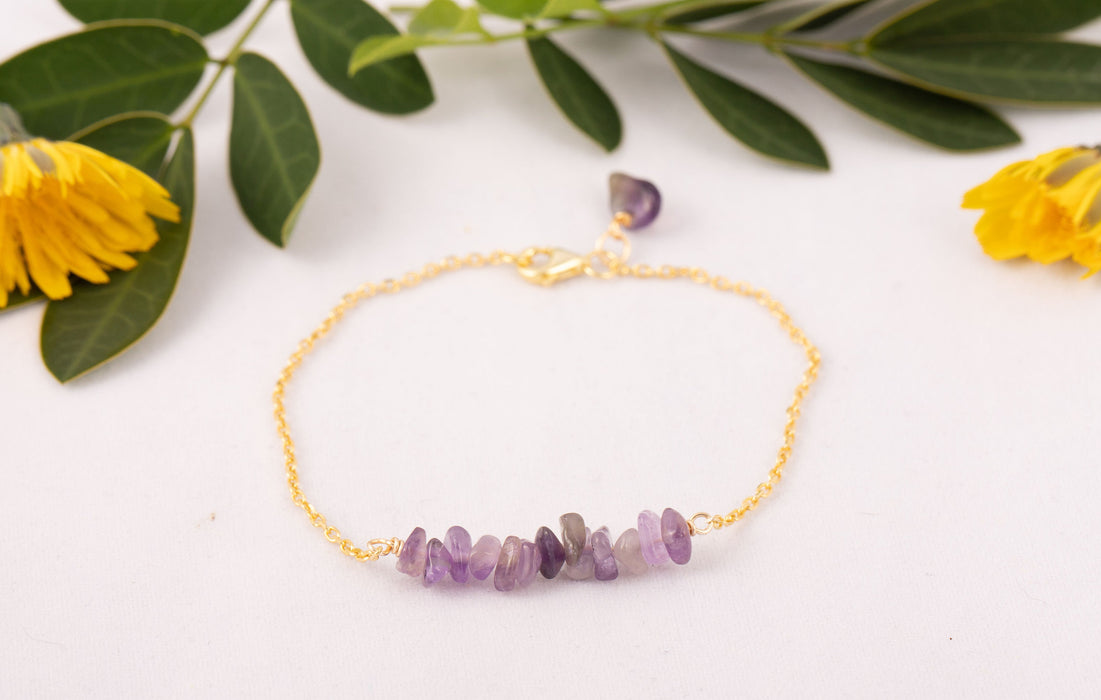 Amethyst Bracelet for Women 18k Gold Sterling Silver Gift for Her Australia - B026