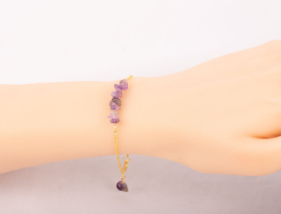 Amethyst Bracelet for Women 18k Gold Sterling Silver Gift for Her Australia - B026