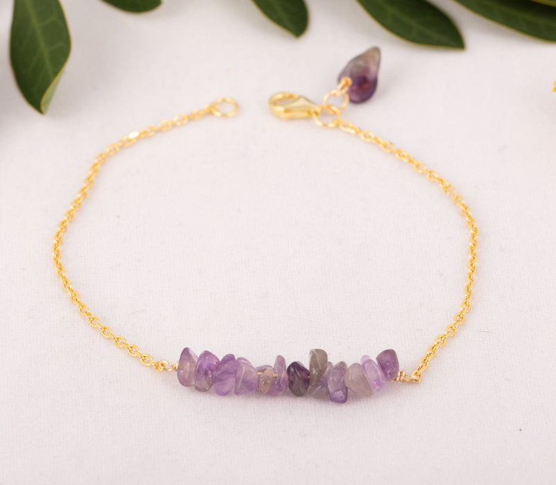 Amethyst Bracelet for Women 18k Gold Sterling Silver Gift for Her Australia - B026