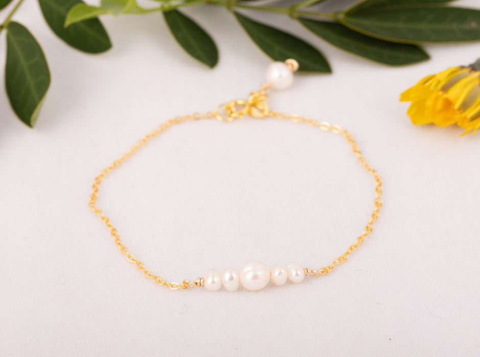 Fresh Water Pearl Bracelet Sterling Silver - Bridal and Wedding Bracelet - B030