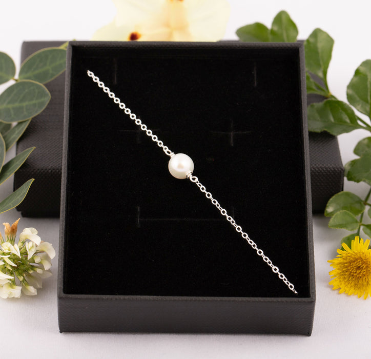 Akoya Pearl Bracelet for Women Sterling Silver June Birthstone Gift for Mum Friend - Bridal and Wedding Bracelet - B041