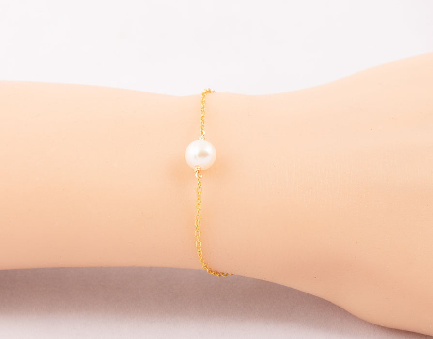 Akoya Pearl Bracelet for Women Sterling Silver June Birthstone Gift for Mum Friend - Bridal and Wedding Bracelet - B041