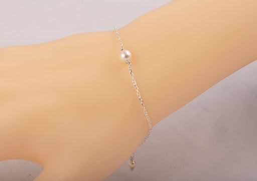 Simple Pearl Bracelet Sterling Silver/June Birthstone Bracelet/Fresh Water Pearl Bracelet/Pearl Birthstone Bracelet/Dainty Pearl Bracelet